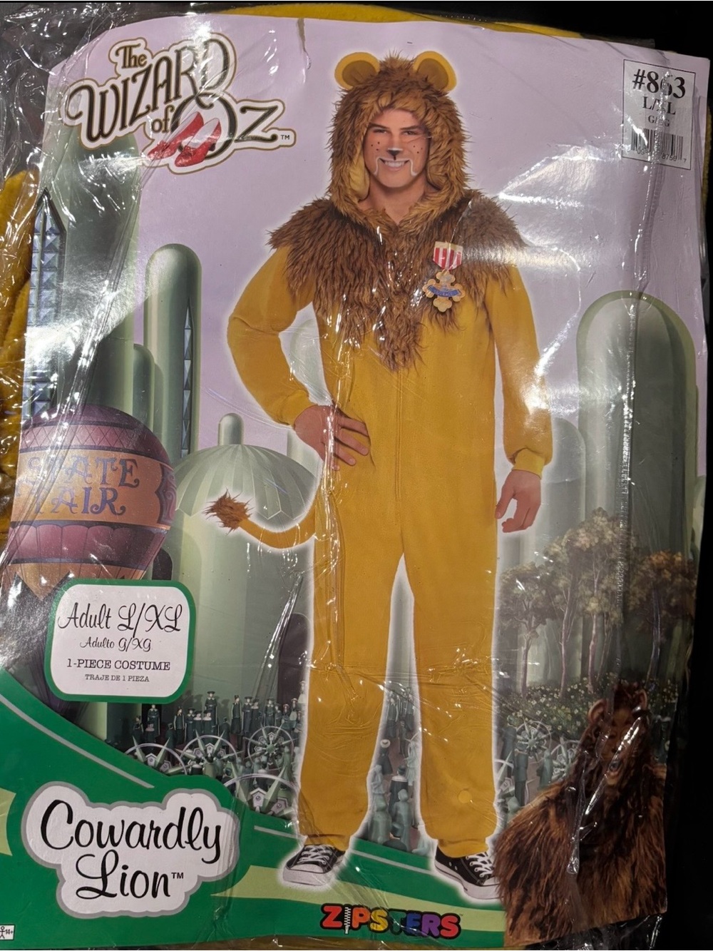 Cowardly Lion Men’s Costume - size L/Xl